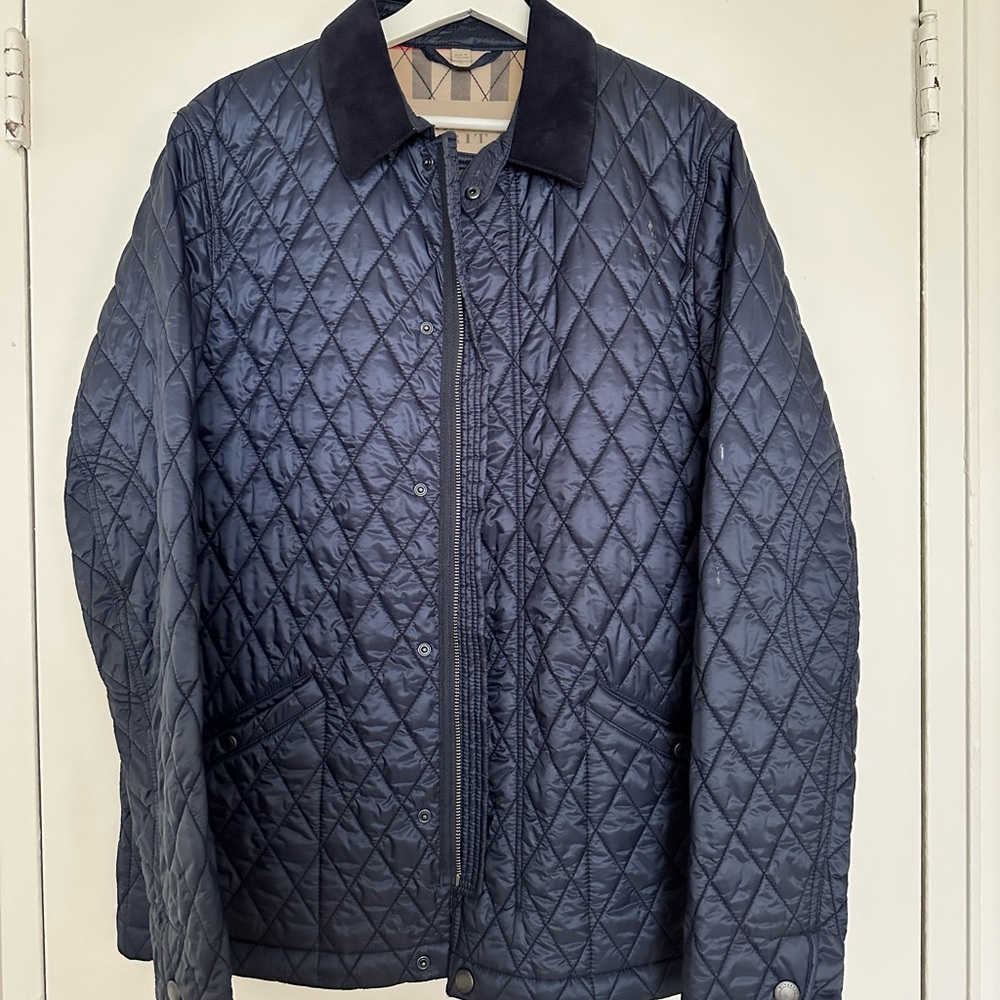 Burberry brit mens quilted jacket size medium.